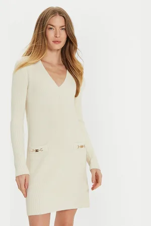 Gaudi Sukienka dzianinowa 421FD13014 Beżowy Slim Fit