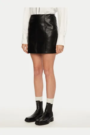 Brave Soul Spódnica z imitacji skóry LSKJ-272TIABLK Regular Fit