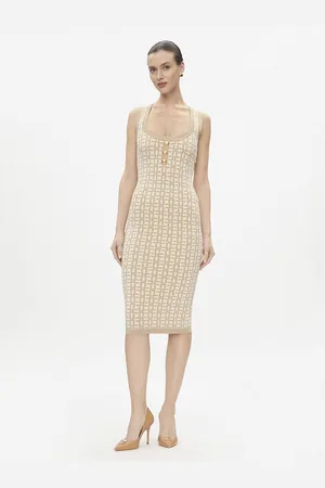 Elisabetta Franchi Sukienka dzianinowa AM-55Z-41E2-V460 Slim Fit