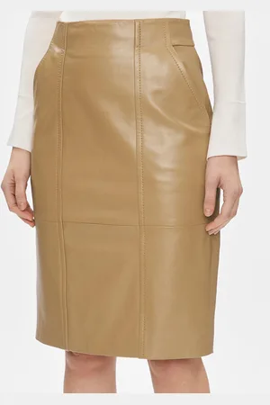 HUGO BOSS Spódnica skórzana Seleni 50505502 Slim Fit