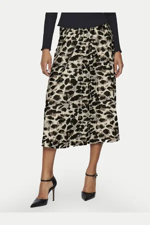VILA Spódnica plisowana Nitban Print 14068477 Regular Fit