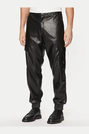 HUGO BOSS Spodnie z imitacji skóry Geza2511 50534827 Regular Fit
