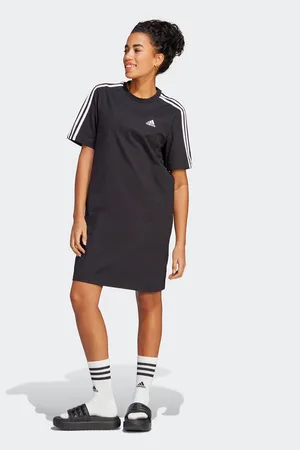 adidas Sukienka codzienna Essentials 3-Stripes Single Jersey Boyfriend Tee Dress HR4923 Loose Fit