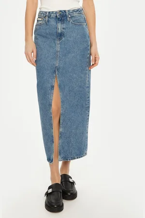 Calvin Klein Spódnica jeansowa J20J224532 Straight Fit