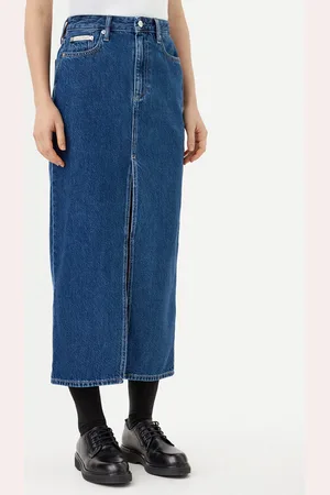 Calvin Klein Spódnica jeansowa J20J224531 Straight Fit