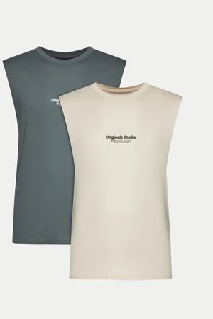 JACK & JONES Komplet 2 tank topów Vesterbro 12260785 Oversize