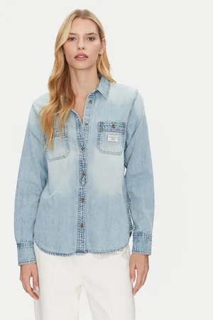 Guess Koszula jeansowa W5RH37 D5M83 Regular Fit