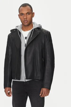 HUGO BOSS Kurtka skórzana Ludok 50530780 Regular Fit