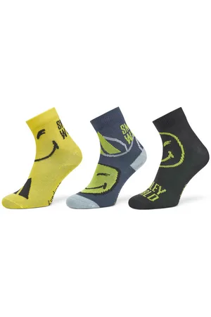 adidas Zestaw 3 par wysokich skarpet dziecięcych Smiley World JG5804