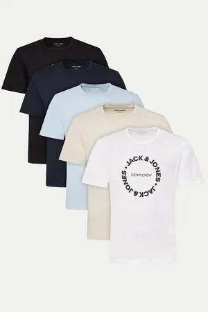 JACK & JONES Komplet 5 t-shirtów Simon 12276424 Standard Fit