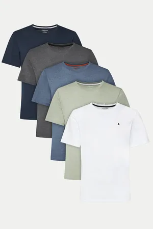 JACK & JONES Komplet 5 t-shirtów Paulos 12277958 Standard Fit