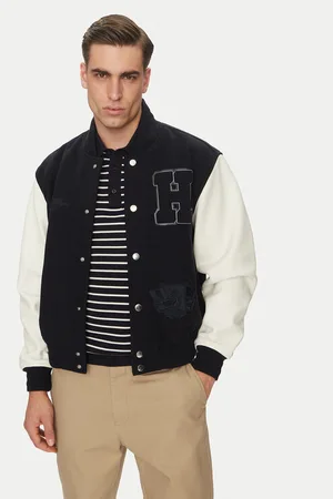 Tommy Hilfiger Kurtka przejściowa Leather Varsity Jacket MW0MW39248 Regular Fit