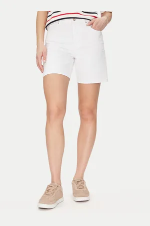 Tommy Hilfiger Szorty jeansowe Dnm Straight Short Rw White WW0WW45924 Regular Fit