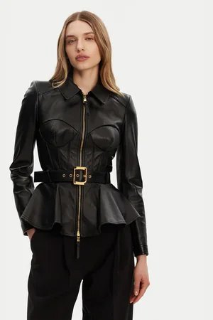 Elisabetta Franchi Kurtka skórzana GD-46Z-51E2-V1300 Regular Fit
