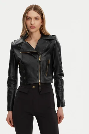 Elisabetta Franchi Kurtka skórzana GD-47Z-51E2-V1200 Regular Fit