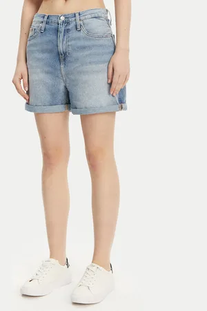 Calvin Klein Szorty jeansowe J20J225152 Mom Fit