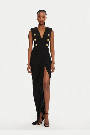 Balmain Sukienka wieczorowa DF0RP575JE50 Regular Fit