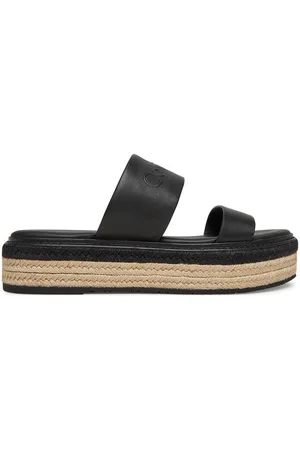 Calvin Klein Espadryle Flatform Wedge Slide - He HW0HW02374