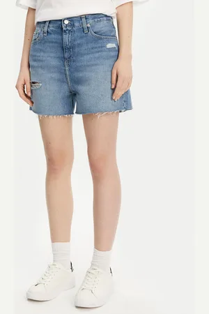 Calvin Klein Szorty jeansowe J20J225159 Mom Fit