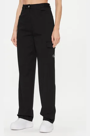 Calvin Klein Spodnie materiałowe Stretch Twill High Rise Straight J20J221297 Regular Fit