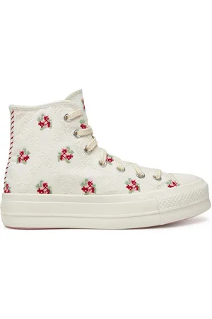 Converse Trampki Chuck Taylor All Star Lift Platform Rose Cross Stitch A13659C