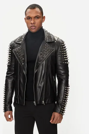 Serge Pariente Kurtka skórzana Studer Slim Fit