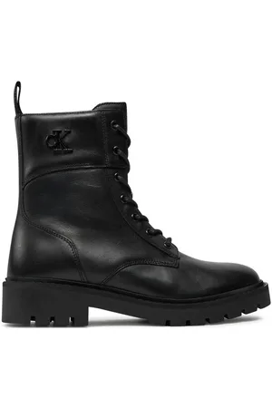 Calvin Klein Trapery Combat Boot Mid Zip Lth In Calf YW0YW01550