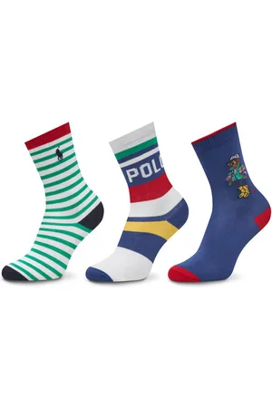 Ralph Lauren Zestaw 3 par wysokich skarpet dziecięcych 444969088001