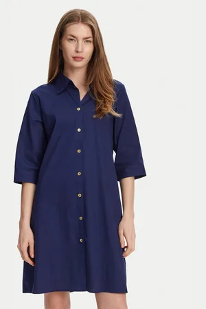 Selmark Sukienka koszulowa BM033 Relaxed Fit