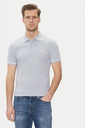 Calvin Klein Polo J30J315603 Niebieski Slim Fit