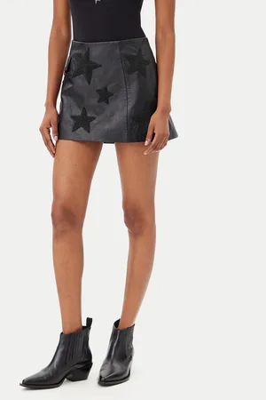 ONE TEASPOON Spódnica skórzana Embellished Star 27138 Regular Fit