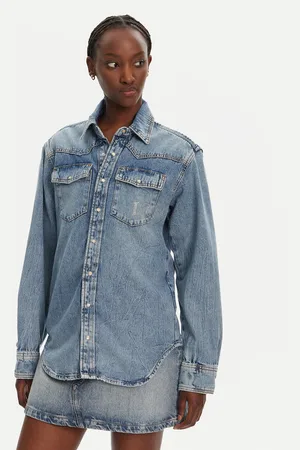 Liu Jo Koszula jeansowa UA5203 D4306 Relaxed Fit