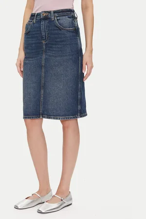 Lee Spódnica jeansowa 112355270 Regular Fit