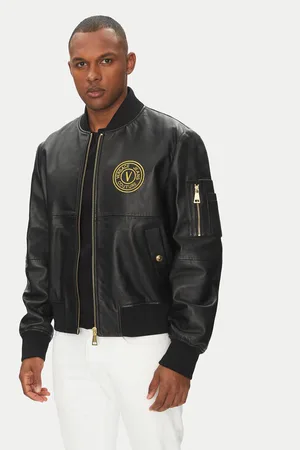 VERSACE Kurtka skórzana 78GAVP06 Regular Fit