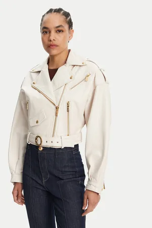 Roberto Cavalli Kurtka skórzana 78PAVP05 Loose Fit
