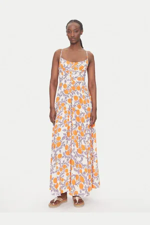 Maaji Sukienka letnia Western Orange Flower Sia PT2748CLD001 Regular Fit