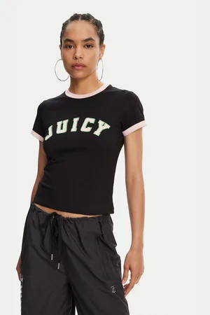 Juicy Couture T-Shirt Collegiate Ringer JCWCT125320 Slim Fit