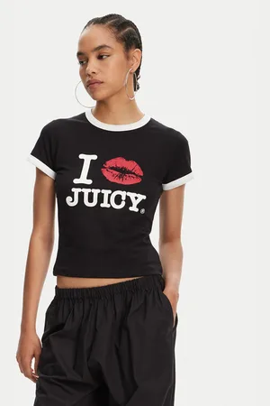 Juicy Couture T-Shirt I Kiss JCWCT125318 Slim Fit