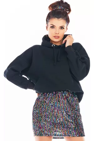 Awama Kobieta Spódnice mini - Spódniczka mini na gumce z cekinami - kolorowa