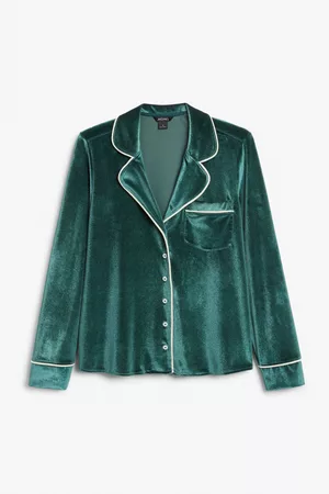 Monki Velvet long-sleeved pyjama top