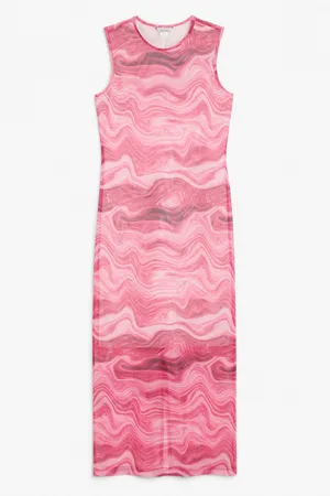Monki Kobieta Sukienki dopasowane - Bodycon mesh dress