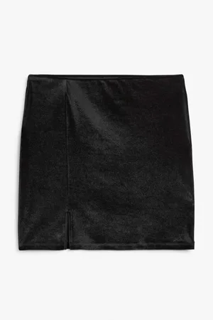 Monki Velvet mini skirt