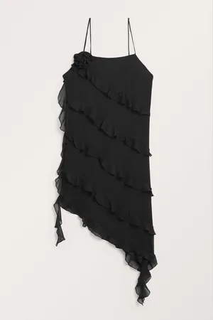 Monki Ruffled midi slip dress