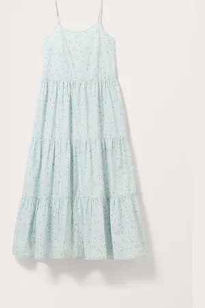 Monki Tiered Poplin Maxi Dress
