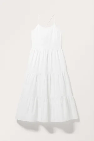 Monki Tiered Poplin Maxi Dress