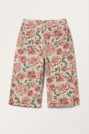 Monki Cropped Twill Trousers