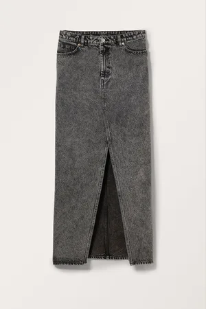 Monki Slitted Maxi Denim Skirt