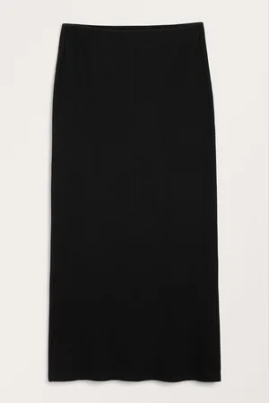 Monki Ribbed tight maxi pencil skirt