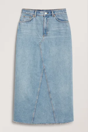 Monki Freyed hem denim skirt