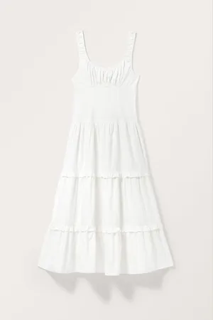 Monki Tiered Cotton Midi Dress